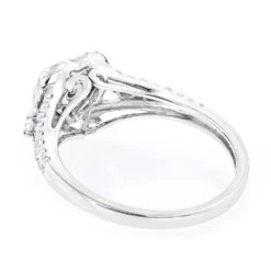 Heart Shaped Diamod Engagement Ring 14K White Gold 1 Carat Cluster Diamonds -Luxurman diamond cluster heart engagement ring in 14k gold 1ct g h vs si diamonds backwh