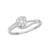 Affordable Engagement Rings 14K Gold Ladies Diamond Cluster Ring 0.61ct