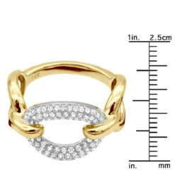 Luxurman 14K Yellow Gold Cuban Link Chain Design Ladies Diamond Cocktail Ring 0.6ct -Luxurman diamond cocktail ring for women in 14k gold cuban link chain design 06ct 803214 rulerye 20211214