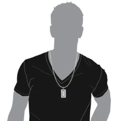 Diamond Dog Tag Military Pendant With Rubies & Diamonds 1.25ct 14K White Gold -Luxurman diamond dog tag military pendant with diamonds 125ct 14k bodwh