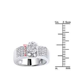 Affordable Pre-Set Diamond Engagement Ring 14K White Gold .75 -Luxurman diamond engagement rings 14k pre set diamond ring 75 p 6807 rulerwh