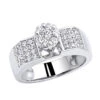 Affordable Pre-Set Diamond Engagement Ring 14K White Gold .75