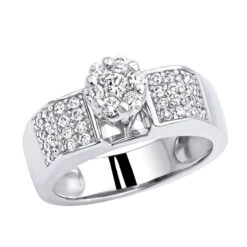 Affordable Pre-Set Diamond Engagement Ring 14K White Gold .75