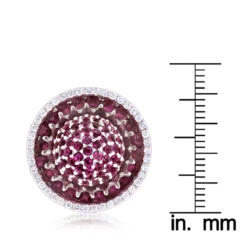 14K White Gold Diamond & Pink Sapphire Cocktail Ring For Women 3.25 -Luxurman diamond fashion rings pink sapphire cocktail ring 325 p 6814 rulerwh