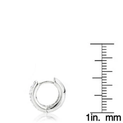 14K Gold Small Diamond Hoop Earrings Huggies 1/2ct -Luxurman diamond hoop earrings 14k diamond huggie earrings 47ct p 6265 rulerwh