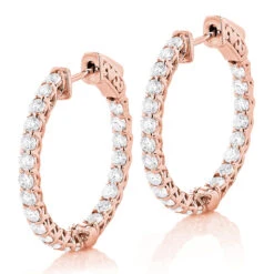 1in Diamond Hoops 14K White Gold Inside Out Diamond Hoop Earrings For Women 2.2ct 7 1in Diamond Hoops 14K White Gold Inside Out Diamond Hoop Earrings For Women 2.2ct -Luxurman diamond hoops 14k diamond hoop earrings inside out 264 p 10 ro
