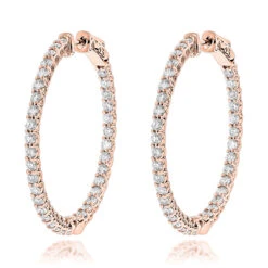 Diamond Hoops 14K White Gold Diamond Hoop Earrings Inside Out 3.5ct 8 Diamond Hoops 14K White Gold Diamond Hoop Earrings Inside Out 3.5ct -Luxurman diamond hoops 14k diamond hoop earrings inside out 444 p 7044 ro