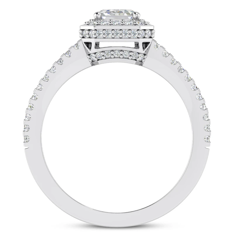 Diamond Platinum Engagement Ring 1.59ct 3.7mm 3 Diamond Platinum Engagement Ring 1.59ct 3.7mm - Image 3