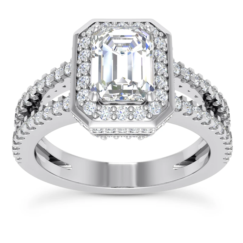 Diamond Platinum Engagement Ring 1.59ct 3.7mm 1 Diamond Platinum Engagement Ring 1.59ct 3.7mm