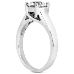 Diamond Platinum Engagement Ring Set 1ct Band: 3.8mm, Eng.: 3mm -Luxurman diamond platinum engagement ring set 1ct p 30072 additional white
