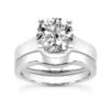 Diamond Platinum Engagement Ring Set 1ct Band: 3.8mm, Eng.: 3mm