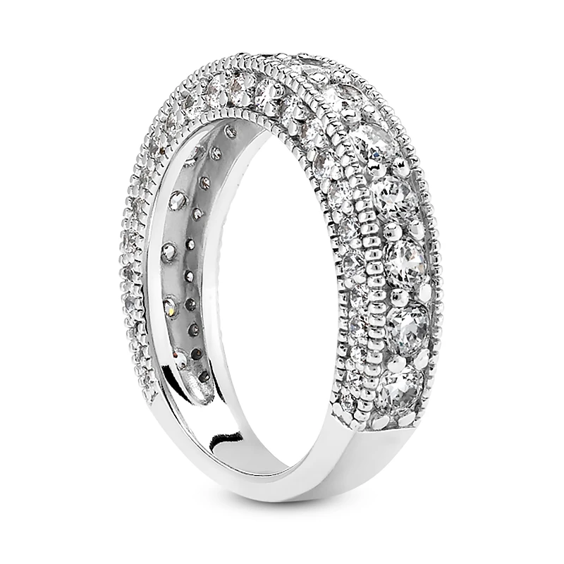 Thin Diamond Platinum Engagement Wedding Ring 1.88ct 2 Thin Diamond Platinum Engagement Wedding Ring 1.88ct - Image 2