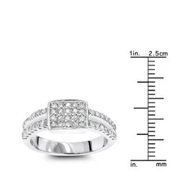 10K White Gold Ladies Diamond Ring 0.77ct -Luxurman diamond rings 10k gold ladies diamond ring 077ct p 6938 rulerwh