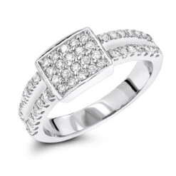 10K White Gold Ladies Diamond Ring 0.77ct