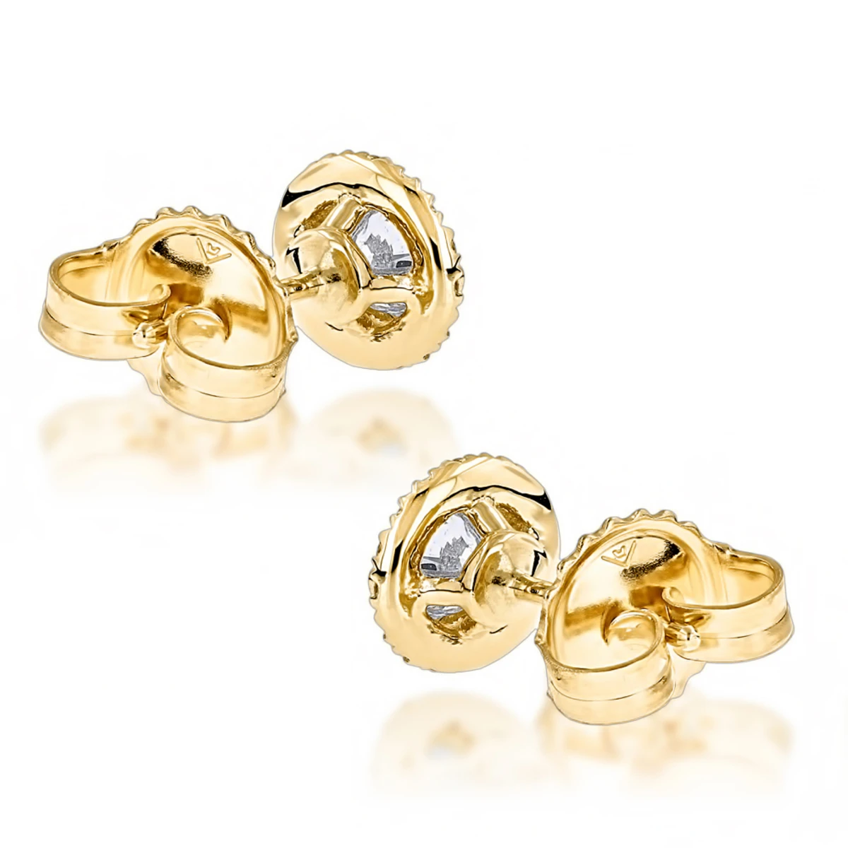 Halo Diamond Studs 14K White Gold Cluster Diamond Stud Earrings .70ct 4 Halo Diamond Studs 14K White Gold Cluster Diamond Stud Earrings .70ct - Image 4