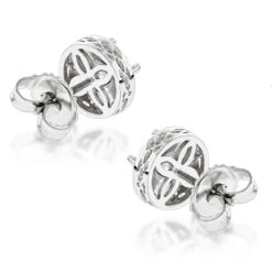 Diamond Studs 14K White Gold Cluster Diamond Stud Earrings .82ct -Luxurman diamond studs 14k cluster diamond stud earrings 82ct p 6935 backwh