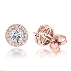 Diamond Studs 14K White Gold Cluster Diamond Stud Earrings .82ct -Luxurman diamond studs 14k cluster diamond stud earrings 82ct p 6935 ro