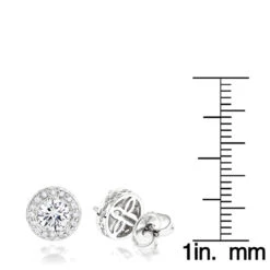 Diamond Studs 14K White Gold Cluster Diamond Stud Earrings .82ct -Luxurman diamond studs 14k cluster diamond stud earrings 82ct p 6935 rulerwh