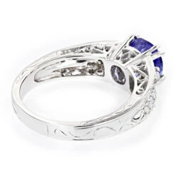 Diamond Tanzanite Engagement Ring For Women 14K White Gold 0.3 Ctd 1.5ctt 9 Diamond Tanzanite Engagement Ring For Women 14K White Gold 0.3 Ctd 1.5ctt -Luxurman diamond tanzanite engagement ring for women 14k gold 029ctd 15ctt backwh