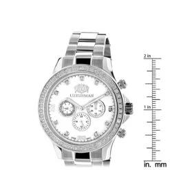 Diamond Luxurman Liberty 2ct Diamond Bezel Watch White MOP Dial -Luxurman diamond watches for men luxurman liberty diamond bezel watch white mop 2ct ruler