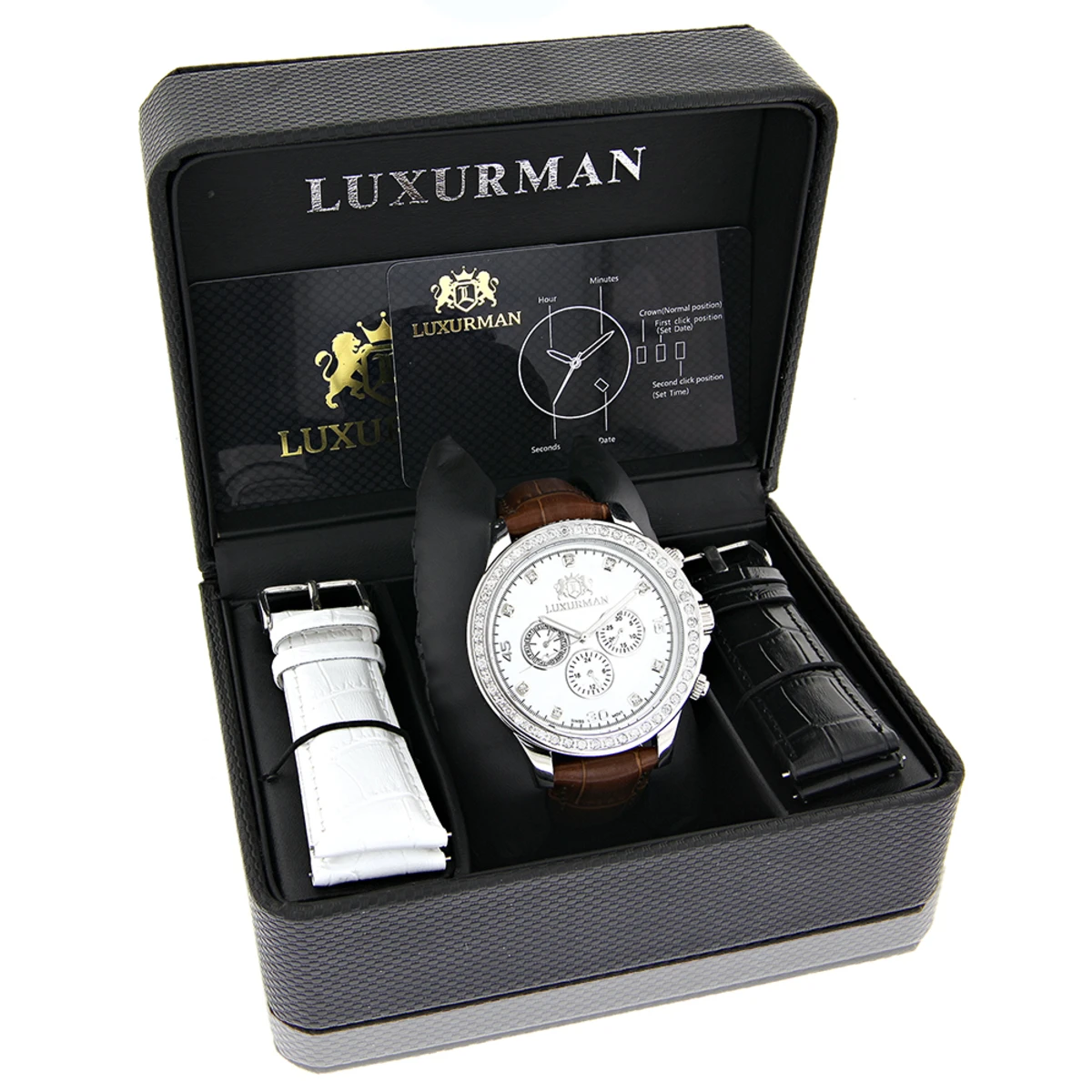 Diamond Luxurman Liberty 2ct Diamond Bezel White MOP Dial Watch 4 Diamond Luxurman Liberty 2ct Diamond Bezel White MOP Dial Watch - Image 4