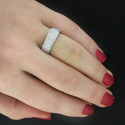 Diamond Wedding Bands 10K White Gold Diamond Wedding Band 0.68ct -Luxurman diamond wedding bands 10k diamond wedding band 068ct p 6939bod