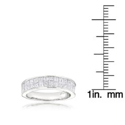 2 Carat Princess Cut Invisible Set Diamond 14K White Gold Wedding Band -Luxurman diamond wedding rings 14k diamond wedding band 186 p 7038 rulerwh