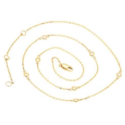 Diamonds By The Yard Ladies Necklace With Diamonds Solid 14K Yellow Gold 0.25ct 10 Diamonds By The Yard Ladies Necklace With Diamonds Solid 14K Yellow Gold 0.25ct -Luxurman diamonds by the yard ladies necklace with diamonds solid 14k gold 025ct backye