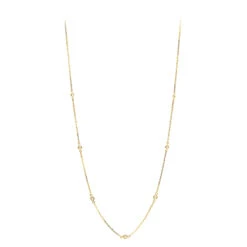 Diamonds By The Yard Ladies Necklace With Diamonds Solid 14K Yellow Gold 0.25ct