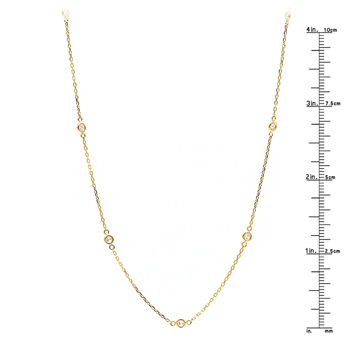 Diamonds By The Yard Ladies Necklace With Diamonds Solid 14K Yellow Gold 0.25ct 6 Diamonds By The Yard Ladies Necklace With Diamonds Solid 14K Yellow Gold 0.25ct - Image 6