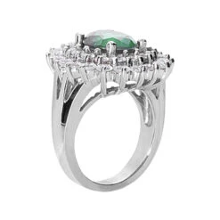 14K White Gold Ladies Gemstone Diamond & Emerald Ring 1.96ctd 3cte -Luxurman emerald rings ladies gemstone diamond ring 14k 196ctd 3cte p 29334 back white