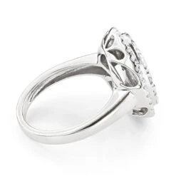 Ladies Cluster Halo Diamond Engagement Ring 2.84ct 14K White Gold -Luxurman engagement rings ladies cluster diamond ring 284ct 14k backwh