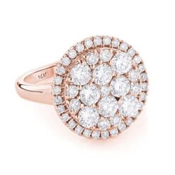 Ladies Cluster Halo Diamond Engagement Ring 2.84ct 14K White Gold -Luxurman engagement rings ladies cluster diamond ring 284ct 14k ro