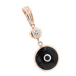 14K White Gold & Diamond Black Evil Eye Pendant 0.10 -Luxurman evil eye jewelry 14k diamond evil eye pendant black 10 p 6230 ro