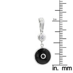 14K White Gold & Diamond Black Evil Eye Pendant 0.10 -Luxurman evil eye jewelry 14k diamond evil eye pendant black 10 p 6230 rulerwh