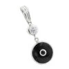 14K White Gold & Diamond Black Evil Eye Pendant 0.10