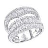 Exquisite 14K White Gold Diamond Cocktail Ring For Women By Luxurman 2.75ct