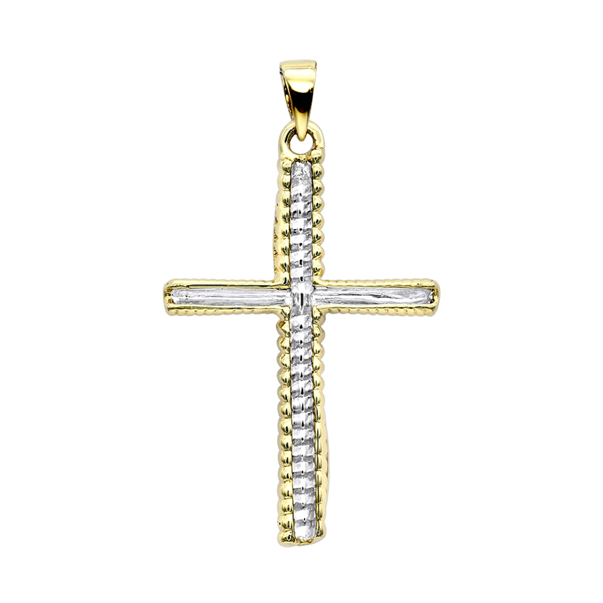 Fancy 14K Yellow Gold Diamond Cross Pendant For Women 0.15ct By Luxurman 4 Fancy 14K Yellow Gold Diamond Cross Pendant For Women 0.15ct By Luxurman - Image 4