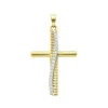 Fancy 14K Yellow Gold Diamond Cross Pendant For Women 0.15ct By Luxurman