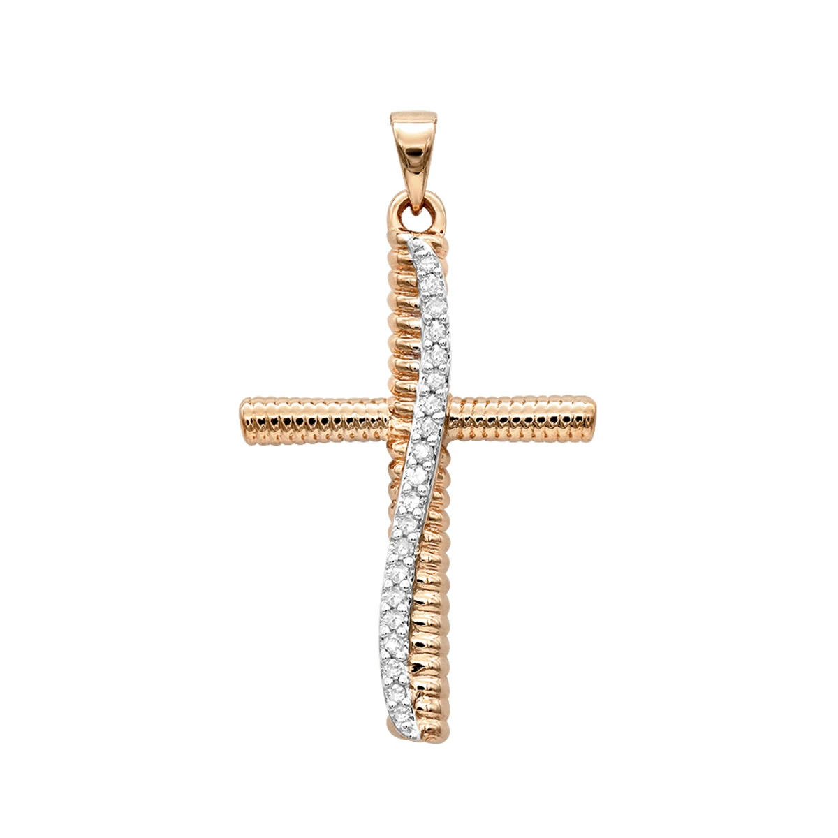 Fancy 14K Yellow Gold Diamond Cross Pendant For Women 0.15ct By Luxurman 3 Fancy 14K Yellow Gold Diamond Cross Pendant For Women 0.15ct By Luxurman - Image 3