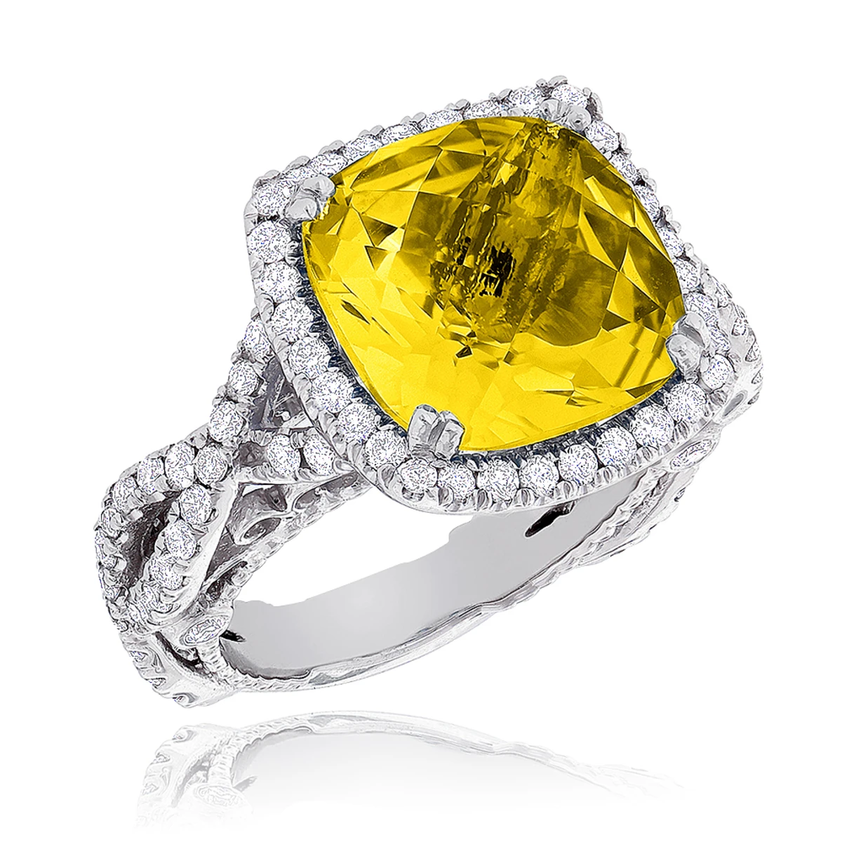 Citrine Diamond Cocktail Ring 11ct 1 Citrine Diamond Cocktail Ring 11ct