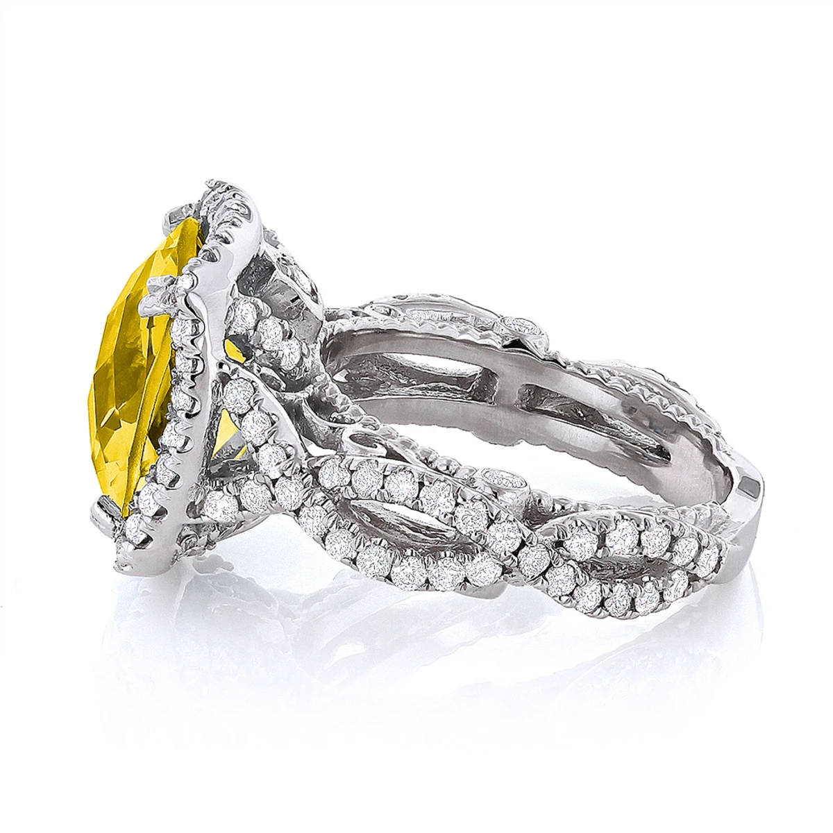Citrine Diamond Cocktail Ring 11ct 2 Citrine Diamond Cocktail Ring 11ct - Image 2