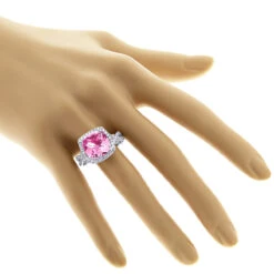 Fine Pink Sapphire Diamond Cocktail Ring 11ct 5 Fine Pink Sapphire Diamond Cocktail Ring 11ct -Luxurman fine gemstone jewelry pink sapphire diamond cocktail ring 11ct 3