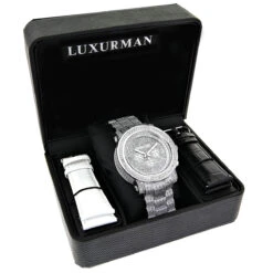 Fully Iced Out Large Diamond Watch For Men By Luxurman Escalade 3.5ct 8 Fully Iced Out Large Diamond Watch For Men By Luxurman Escalade 3.5ct -Luxurman fully iced out large diamond watch for men by luxurman escalade 35ct box