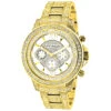 Fully Iced Out Men's Diamond Watch 3ct Yellow Gold Plt Luxurman Swiss Movmnt