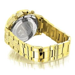 Fully Iced Out Men's Diamond Watch 3ct Yellow Gold Plt Luxurman Swiss Movmnt -Luxurman fully iced out mens diamond watch 3ct yellow gold plt luxurman 2