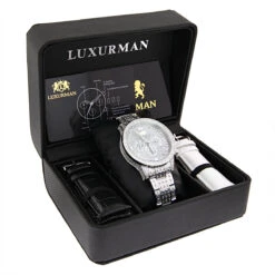 Fully Iced Out Luxurman Men's Diamond Watch 3 Carats Liberty 8 Fully Iced Out Luxurman Men's Diamond Watch 3 Carats Liberty -Luxurman fully iced out watches luxurman mens diamond watch 3 carats liberty box