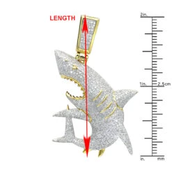 Large Fully Paved Diamond Shark Pendant For Men 10K Yellow Gold Jaws Charm 1.5ct 11 Large Fully Paved Diamond Shark Pendant For Men 10K Yellow Gold Jaws Charm 1.5ct -Luxurman fully paved diamond shark pendant for men in 10k gold by luxurman 15ct rulerye