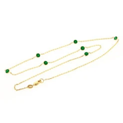Gemstone By The Yard Chain: 14K Yellow Gold Women's Emerald Necklace 1.33ct 10 Gemstone By The Yard Chain: 14K Yellow Gold Women's Emerald Necklace 1.33ct -Luxurman gemstone by the yard chain 14k gold womens emerald necklace 133ct backye