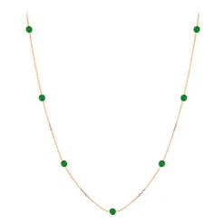Gemstone By The Yard Chain: 14K Yellow Gold Women's Emerald Necklace 1.33ct 9 Gemstone By The Yard Chain: 14K Yellow Gold Women's Emerald Necklace 1.33ct -Luxurman gemstone by the yard chain 14k gold womens emerald necklace 133ct ro